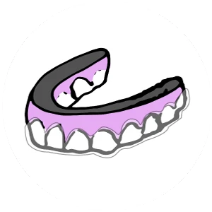 Ilustración de alineador invisibles puestos en una dentadura