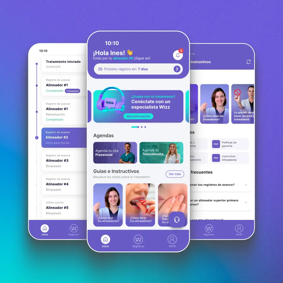 Vista previa de la aplicación WizzApp en un dispositivo móvil
